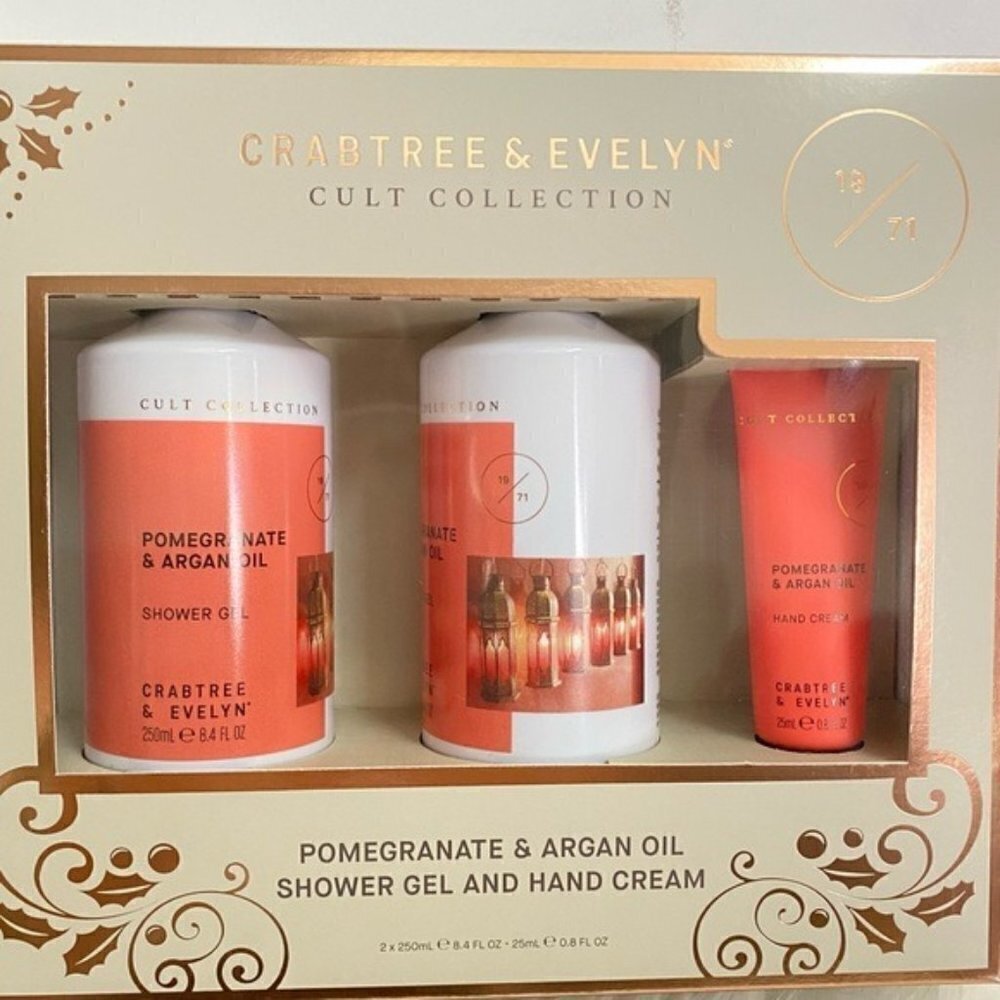Crabtree and Evelyn Pomegranate and Argan Oil  Shower Gel Hand Cream Gift Set